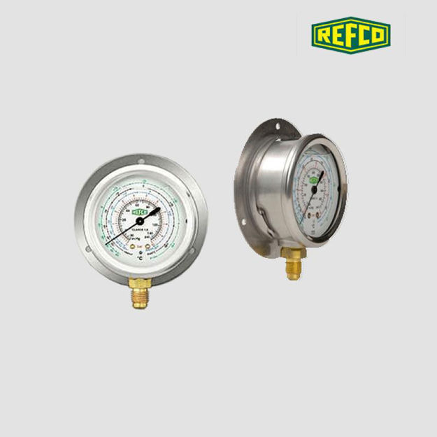 Εικόνα για Refco Bourdon Μανόμετρο με πλήρωση λαδιού MR-306-DS-MULTI 4664456 (-1..+30bar, bottom connection 1/4")