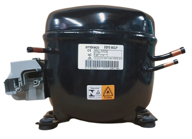 Εικόνα για Embraco συμπιεστής ψυγείου EGYS90CLP - R600a, 12.21cm3, 1/4+hp, 220V, 50Hz, LBP